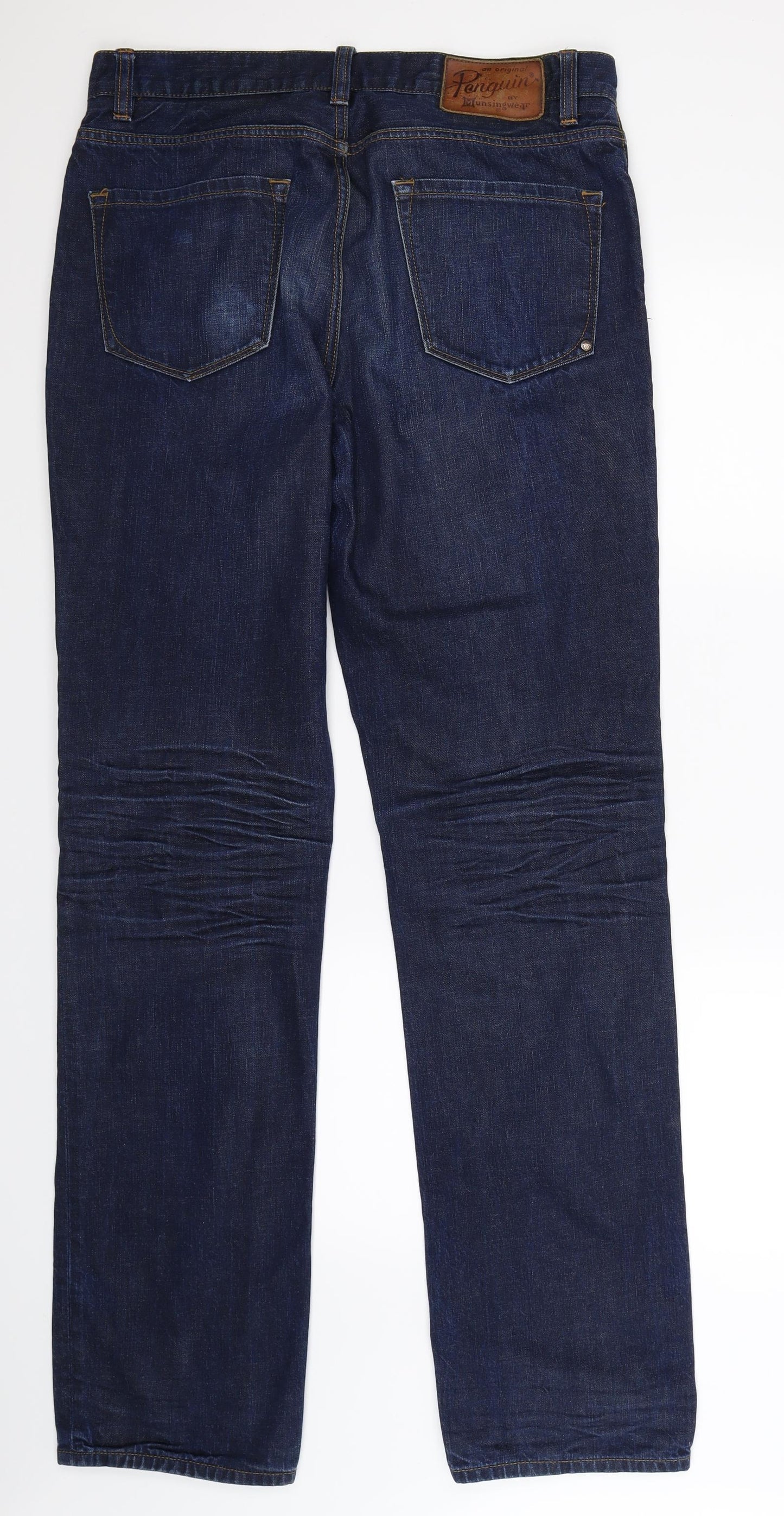 Penguin Mens Blue  Denim Straight Jeans Size 36 L36 in