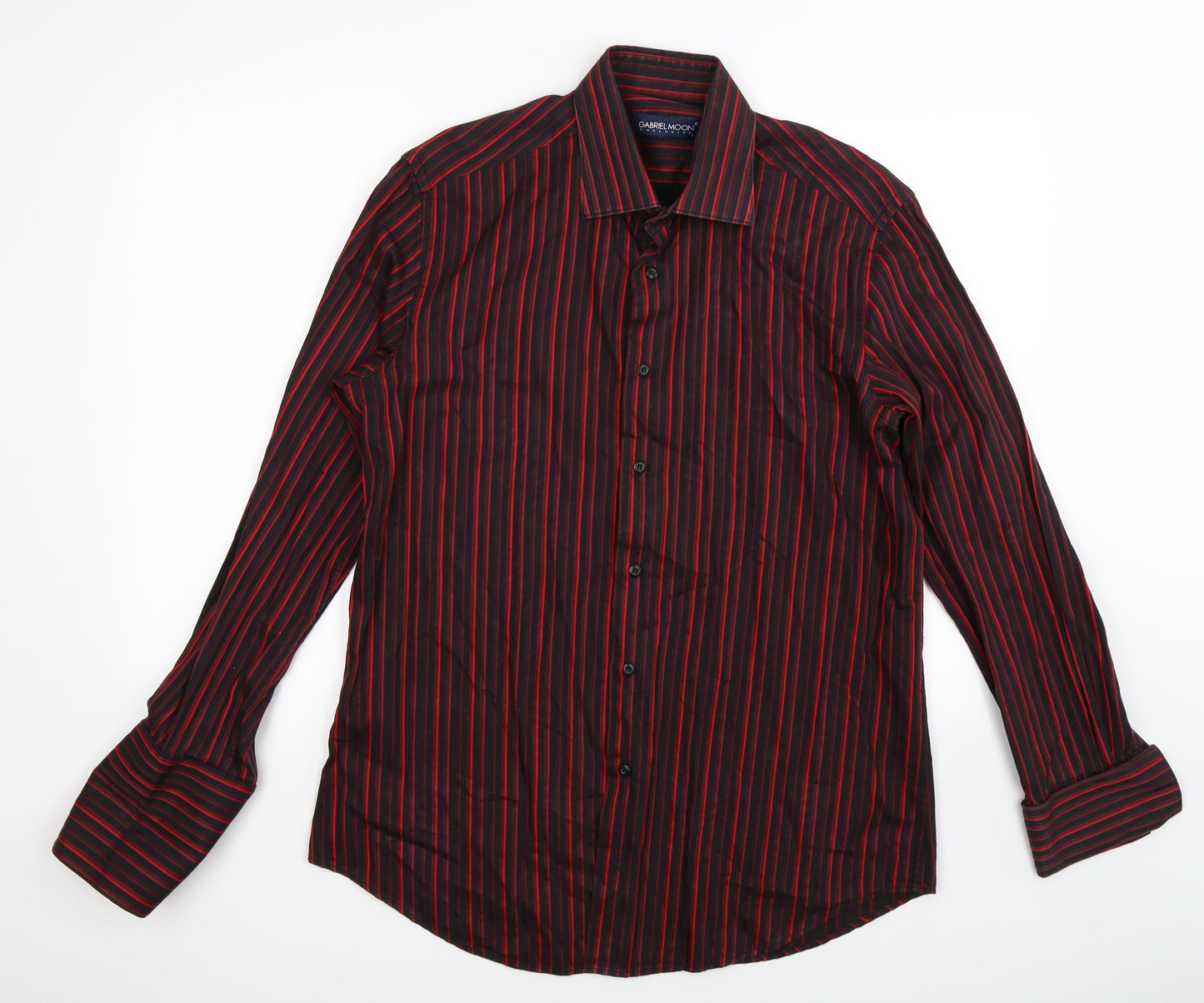 Gabriel Moon Mens Multicoloured Striped   Dress Shirt Size L