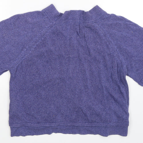 Text Womens Purple  Knit Cardigan Jumper Size M