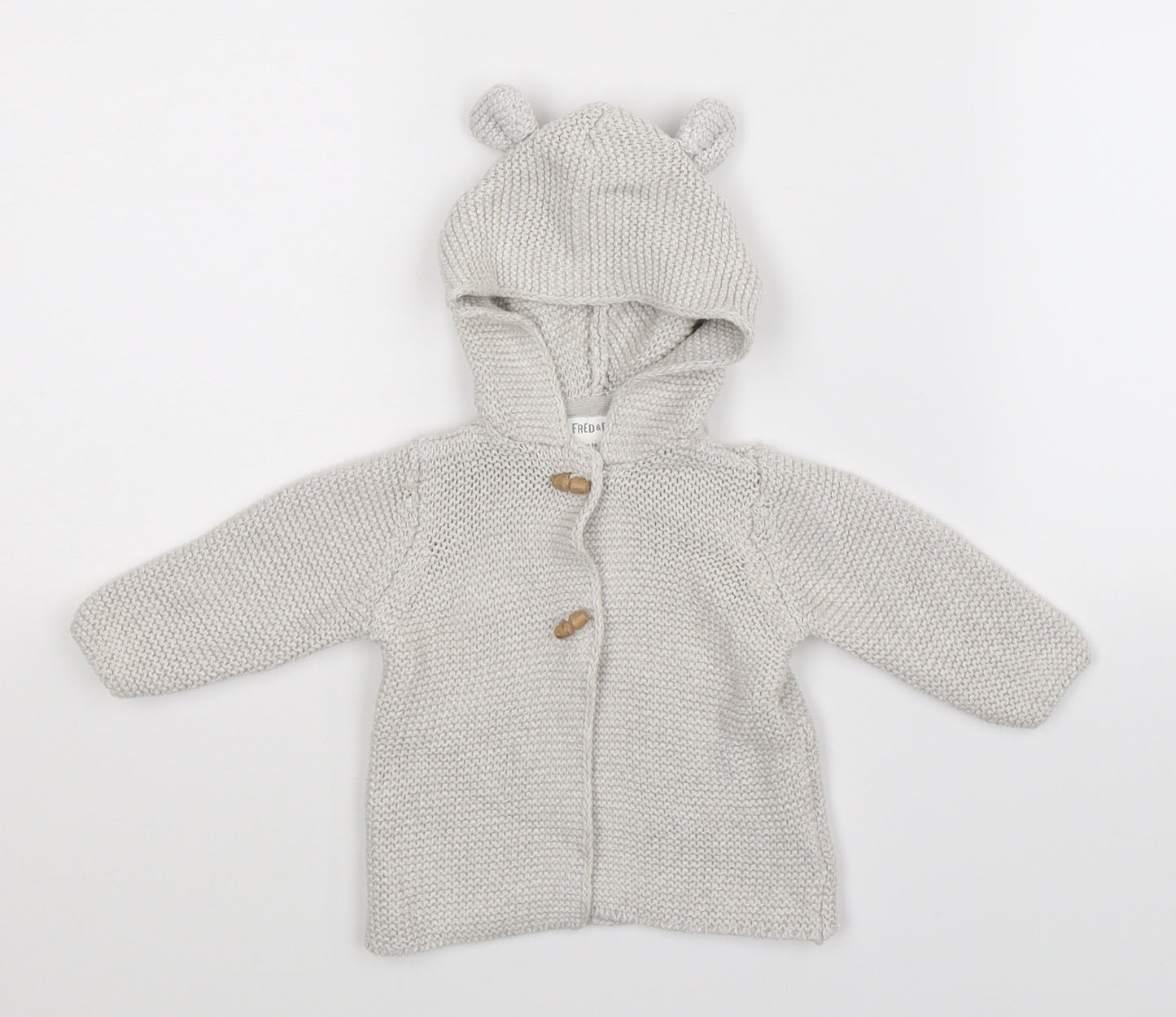 Fred & Flo Baby Grey  Knit Cardigan Jumper Size 0-3 Months