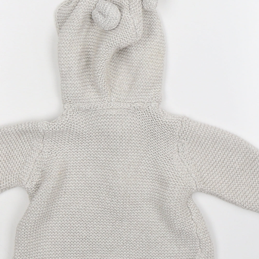 Fred & Flo Baby Grey  Knit Cardigan Jumper Size 0-3 Months