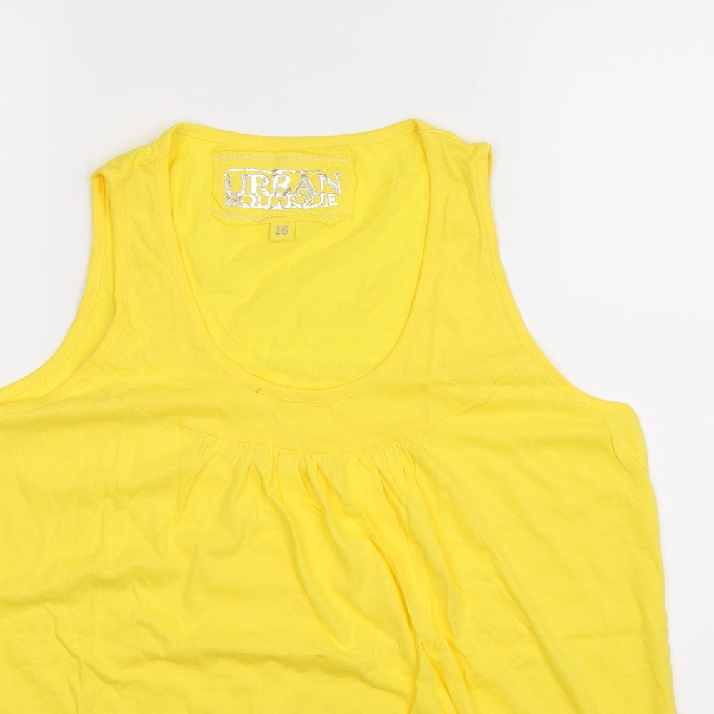 Urban Boutique Womens Yellow   Basic Tank Size 16
