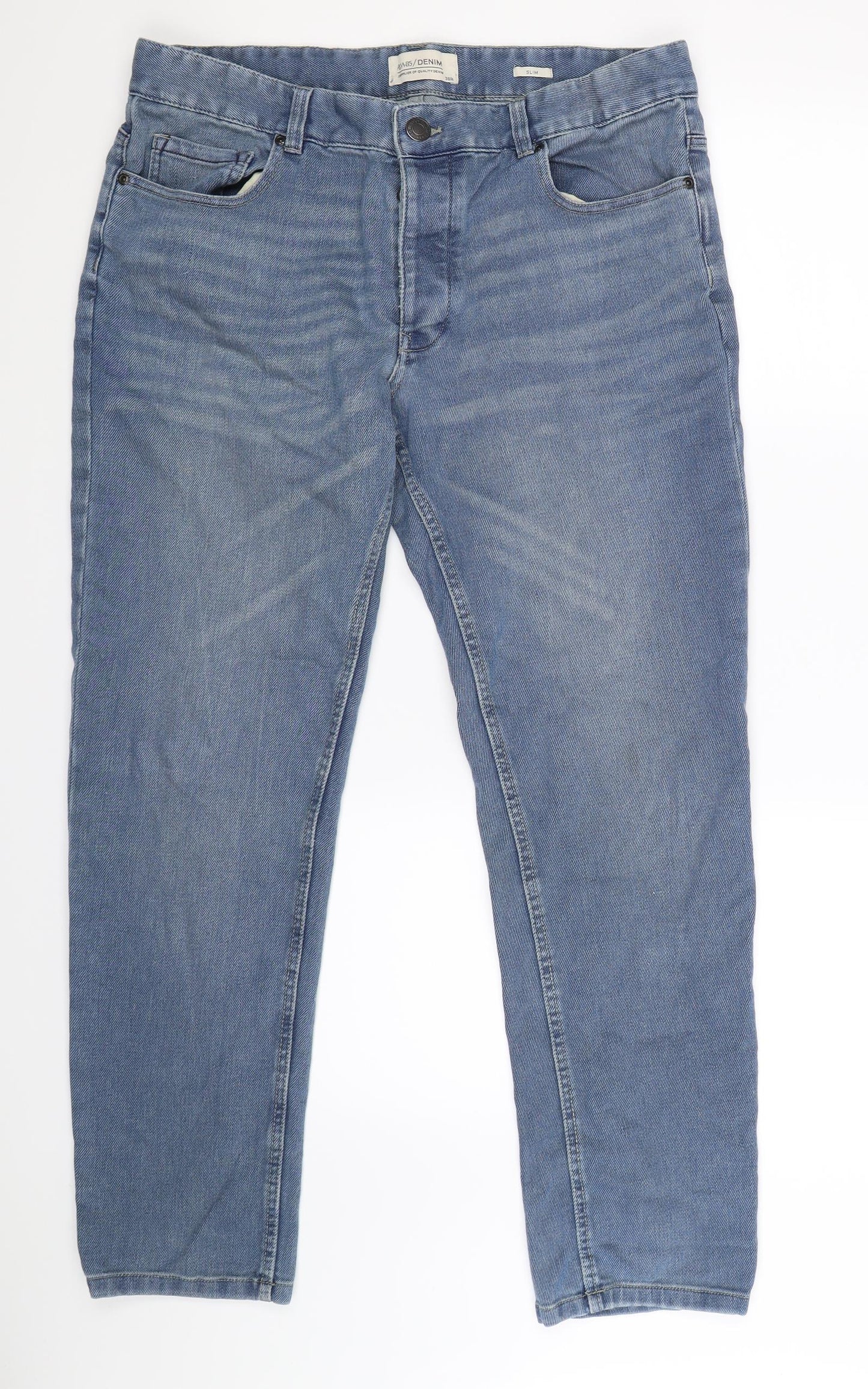 ACW85 Mens Blue  Denim Straight Jeans Size 36 L30 in
