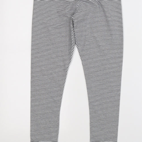 NEXT Girls White Striped  Jegging Trousers Size 11-12 Years - Leggings