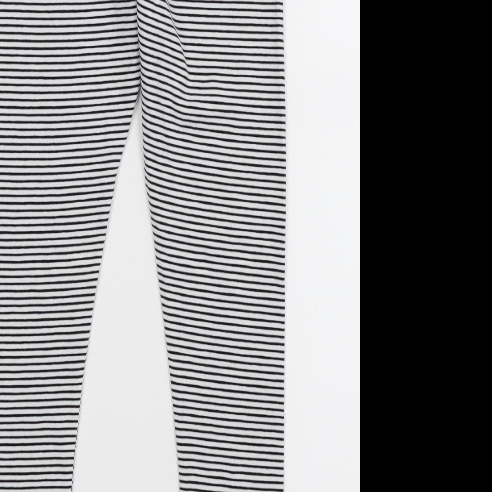 NEXT Girls White Striped  Jegging Trousers Size 11-12 Years - Leggings