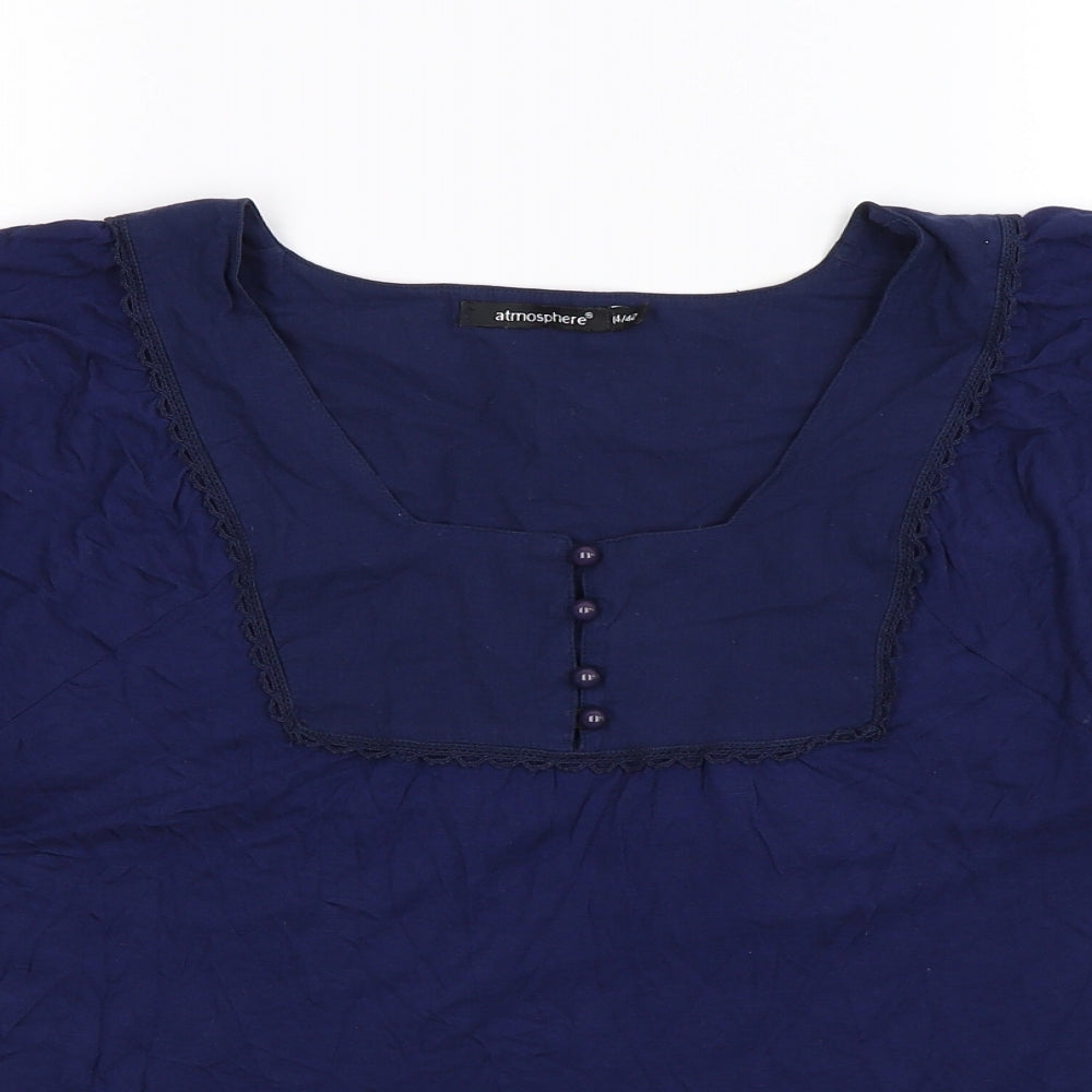 Atmosphere Womens Blue   Basic Blouse Size 14