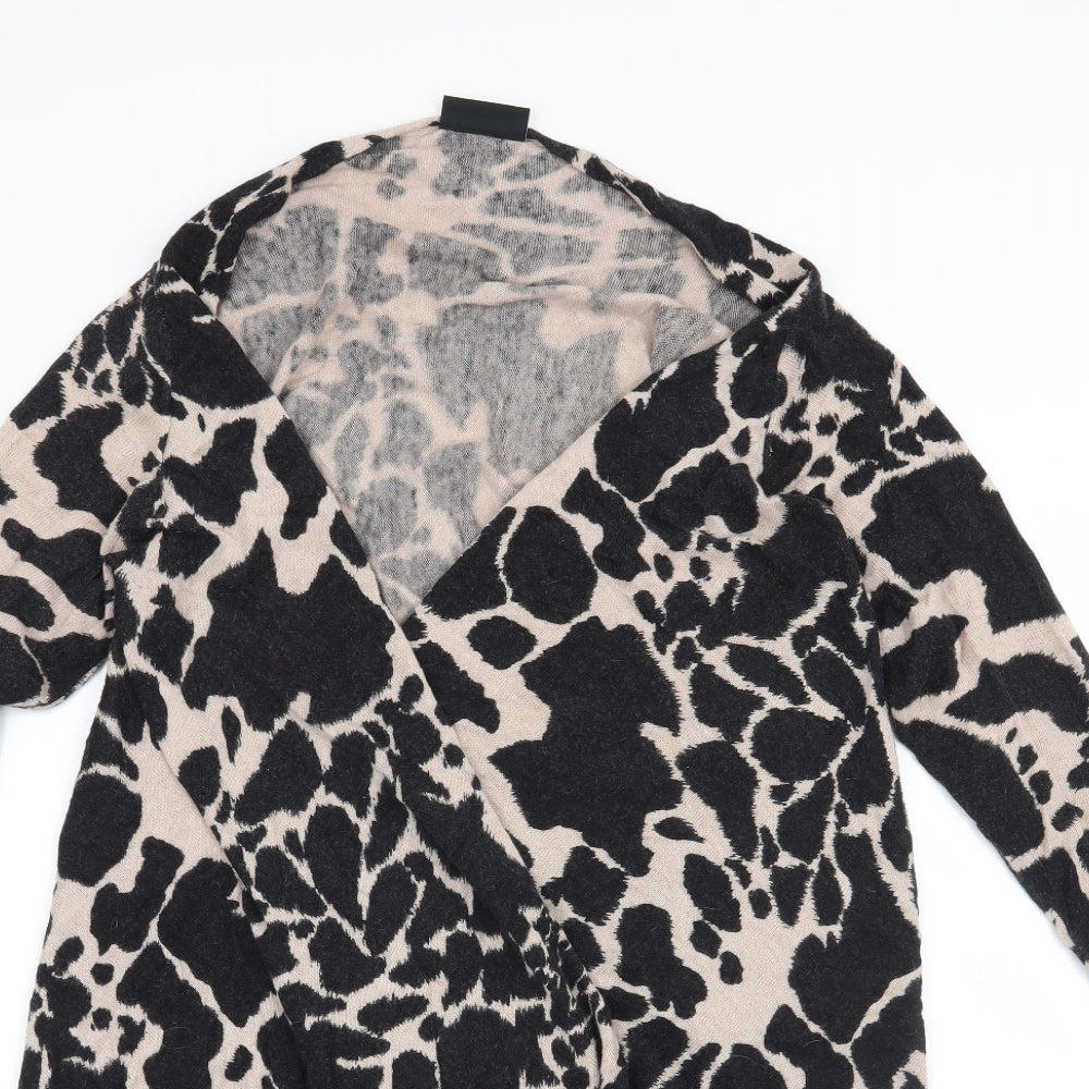Wallis Womens Beige Animal Print  Cardigan Jumper Size M