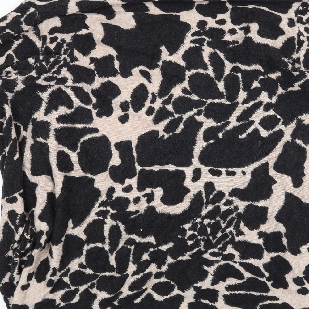 Wallis Womens Beige Animal Print  Cardigan Jumper Size M