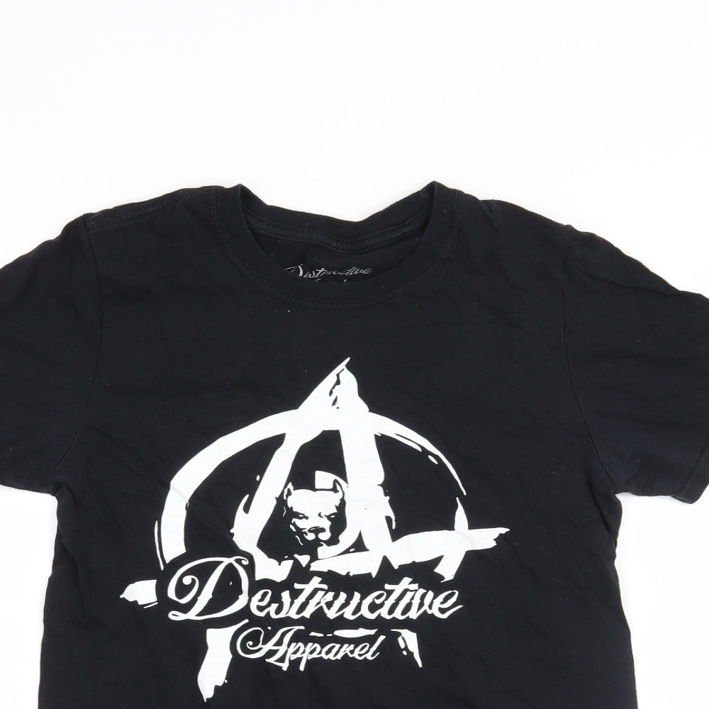 Destructive Apparel Mens Black    T-Shirt Size S