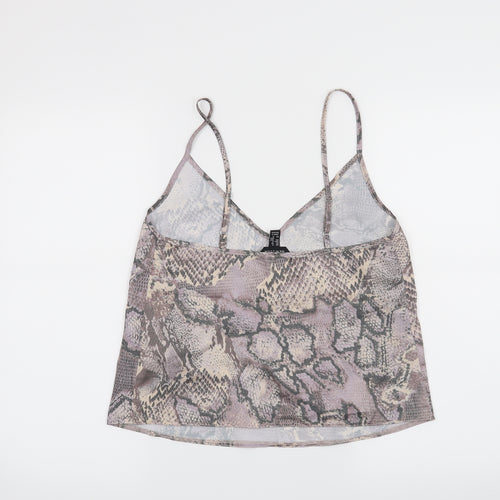 New Look Womens Purple Animal Print  Cropped Tank Size 8