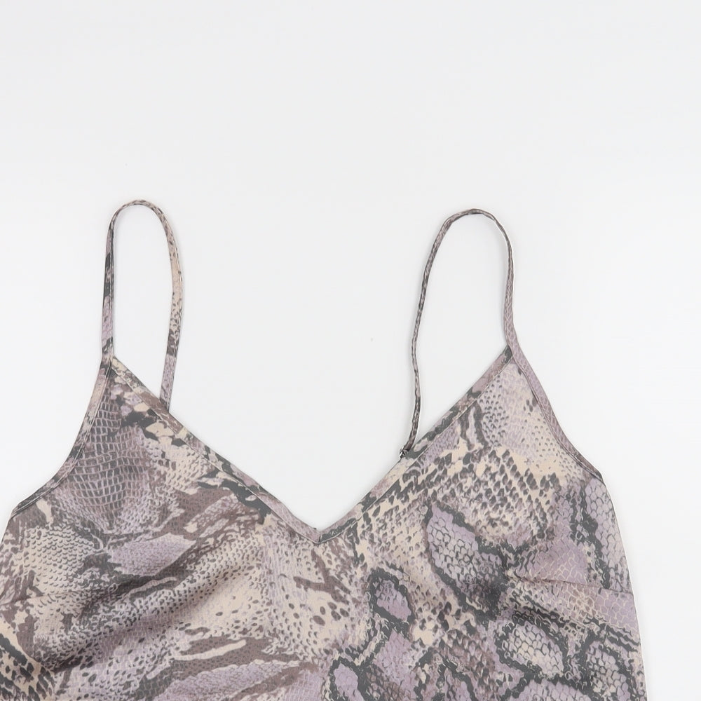 New Look Womens Purple Animal Print  Cropped Tank Size 8