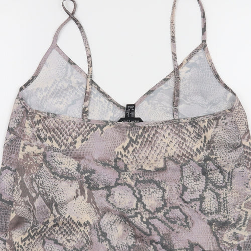 New Look Womens Purple Animal Print  Cropped Tank Size 8