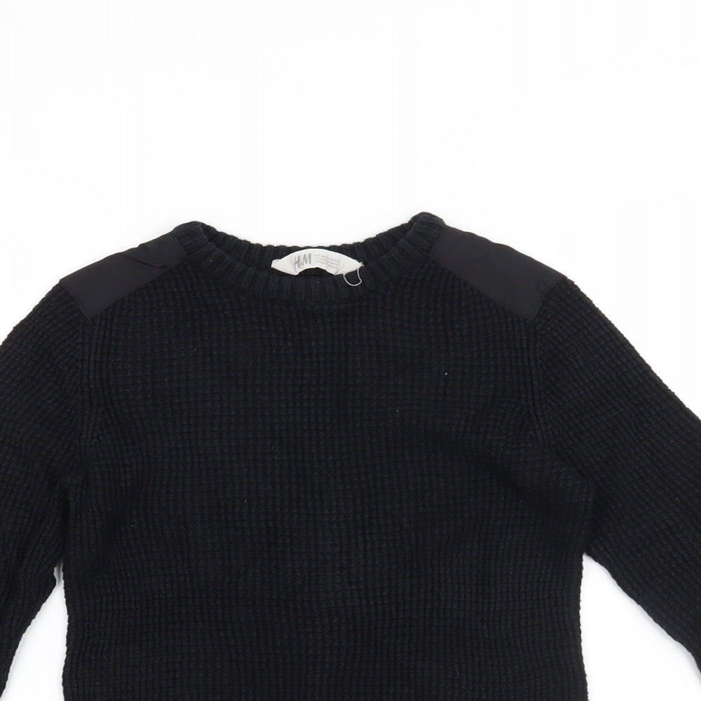 H&M Boys Black   Pullover Jumper Size 9-10 Years