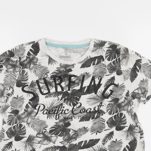 Pepperts! Boys White   Basic T-Shirt Size 10-11 Years