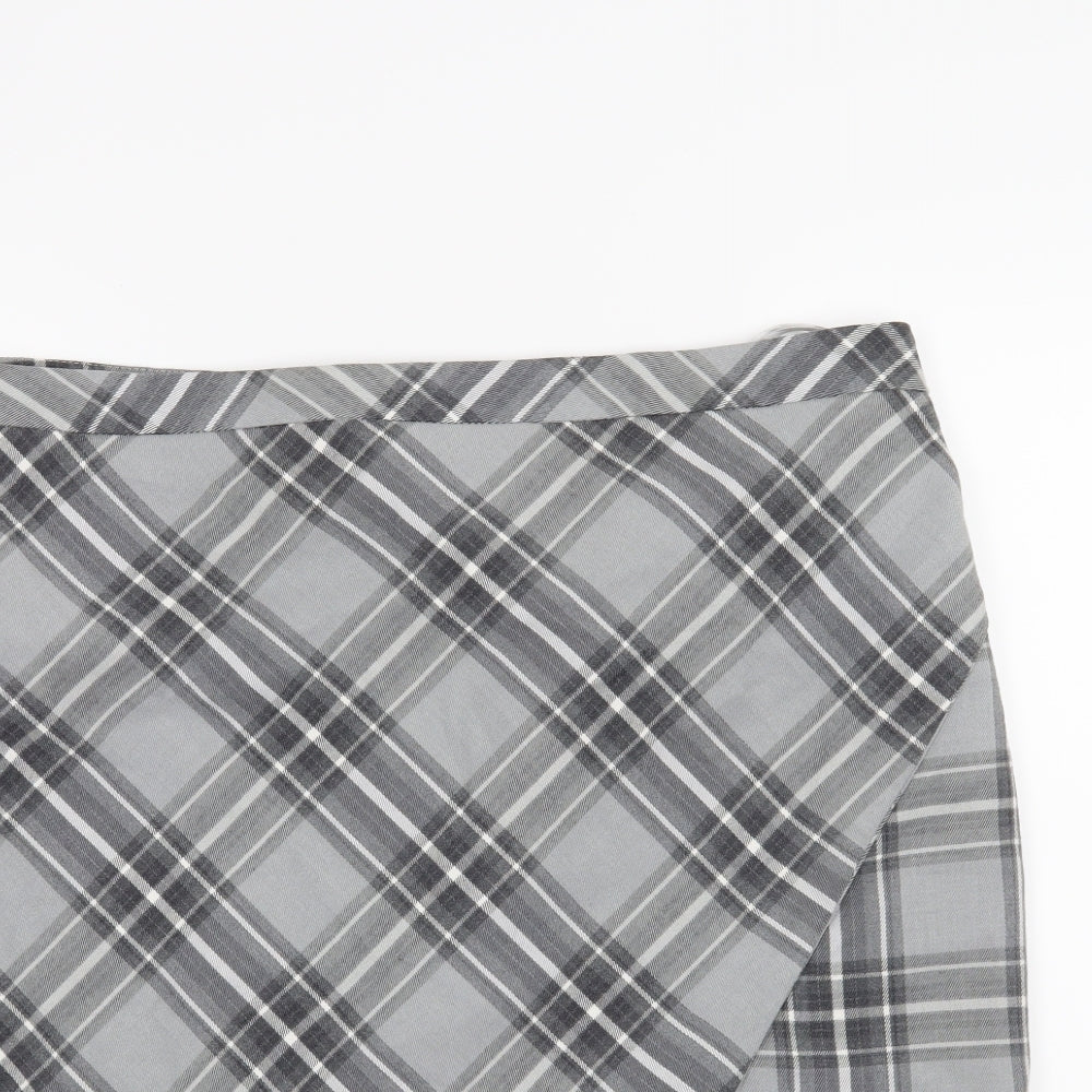 Petite Womens Grey Check  Straight & Pencil Skirt Size 18