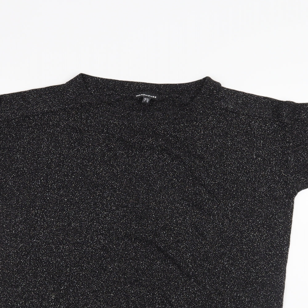 Warehouse Womens Black   Basic T-Shirt Size 10