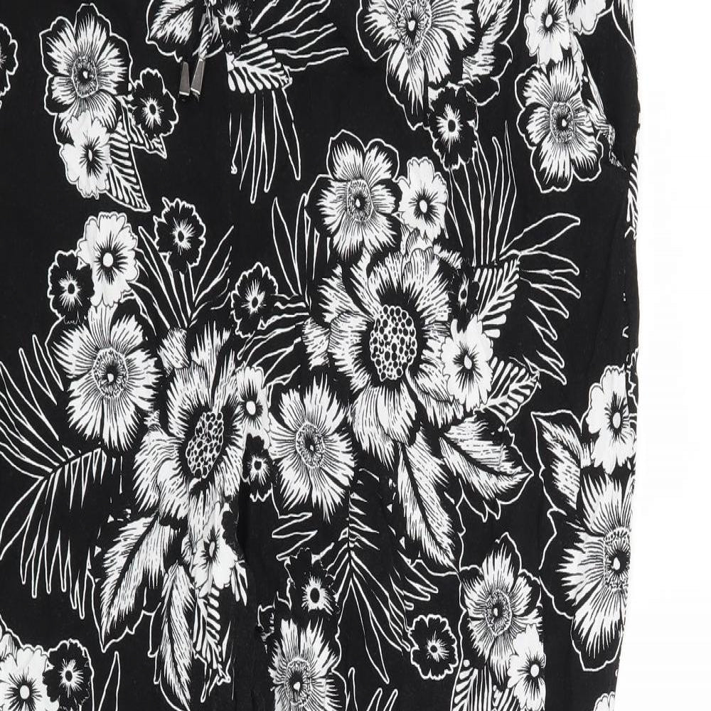 Papaya Womens Black Floral  Trousers  Size 20 L26 in