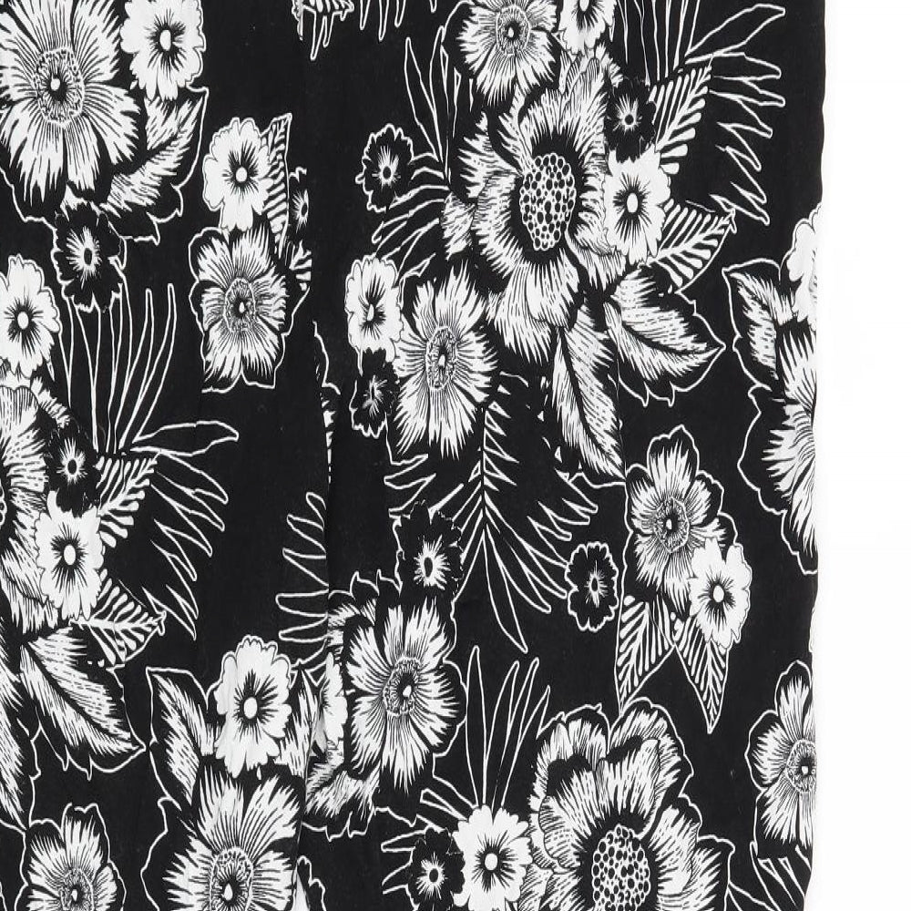 Papaya Womens Black Floral  Trousers  Size 20 L26 in