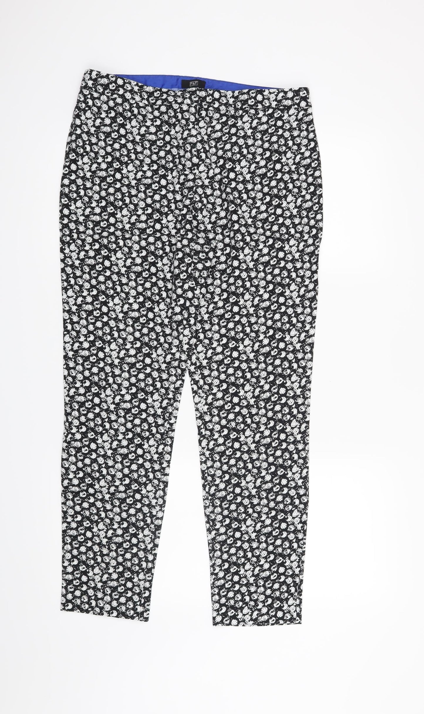 F&F Womens Black   Trousers  Size 10 L26 in
