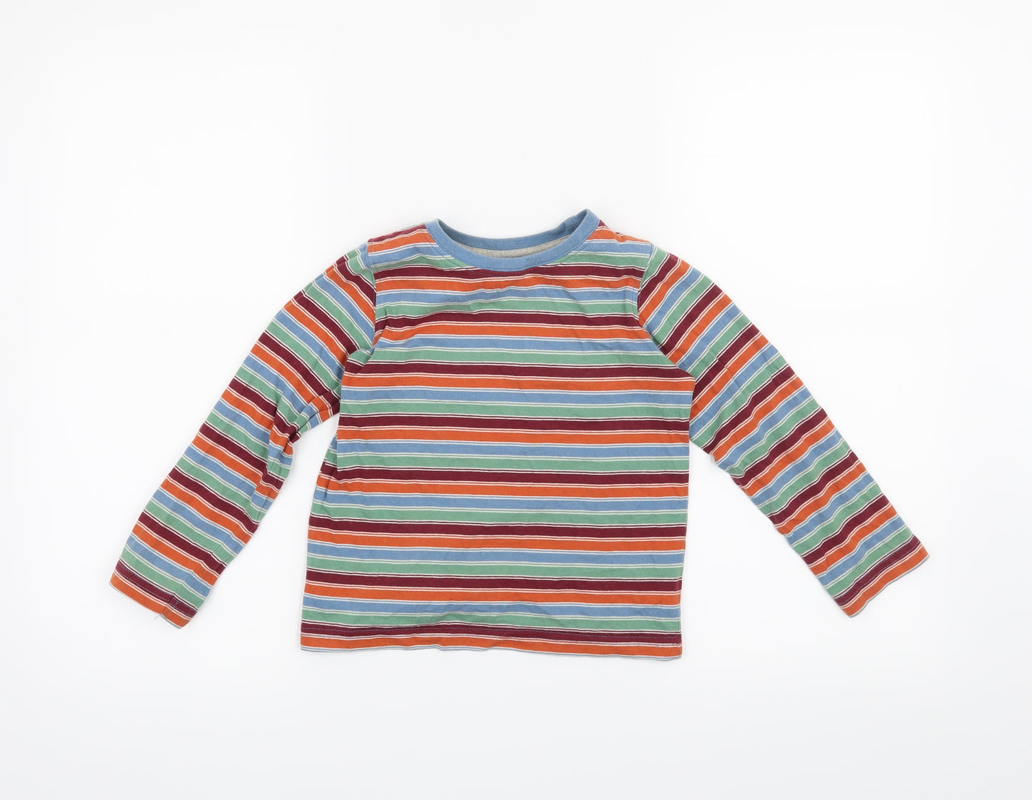 John Lewis Boys Orange Striped  Basic T-Shirt Size 4 Years