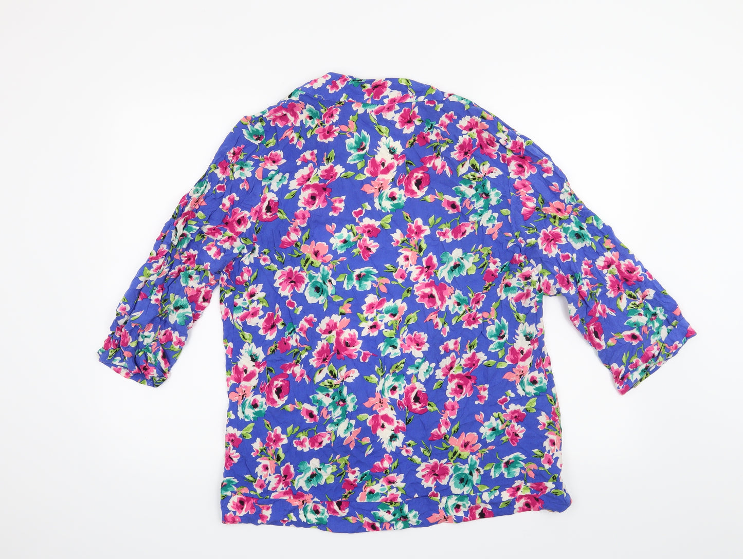 New Look Womens Blue Floral  Jacket Blazer Size 16