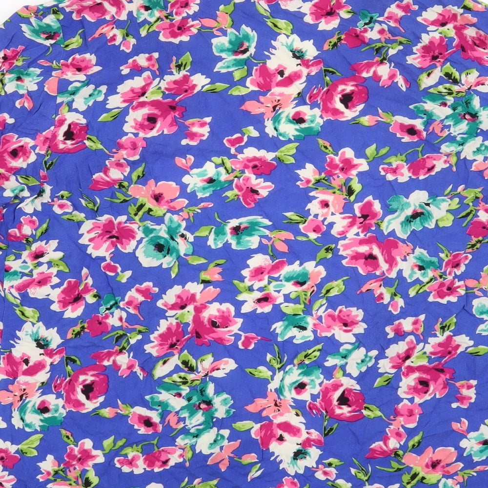 New Look Womens Blue Floral  Jacket Blazer Size 16