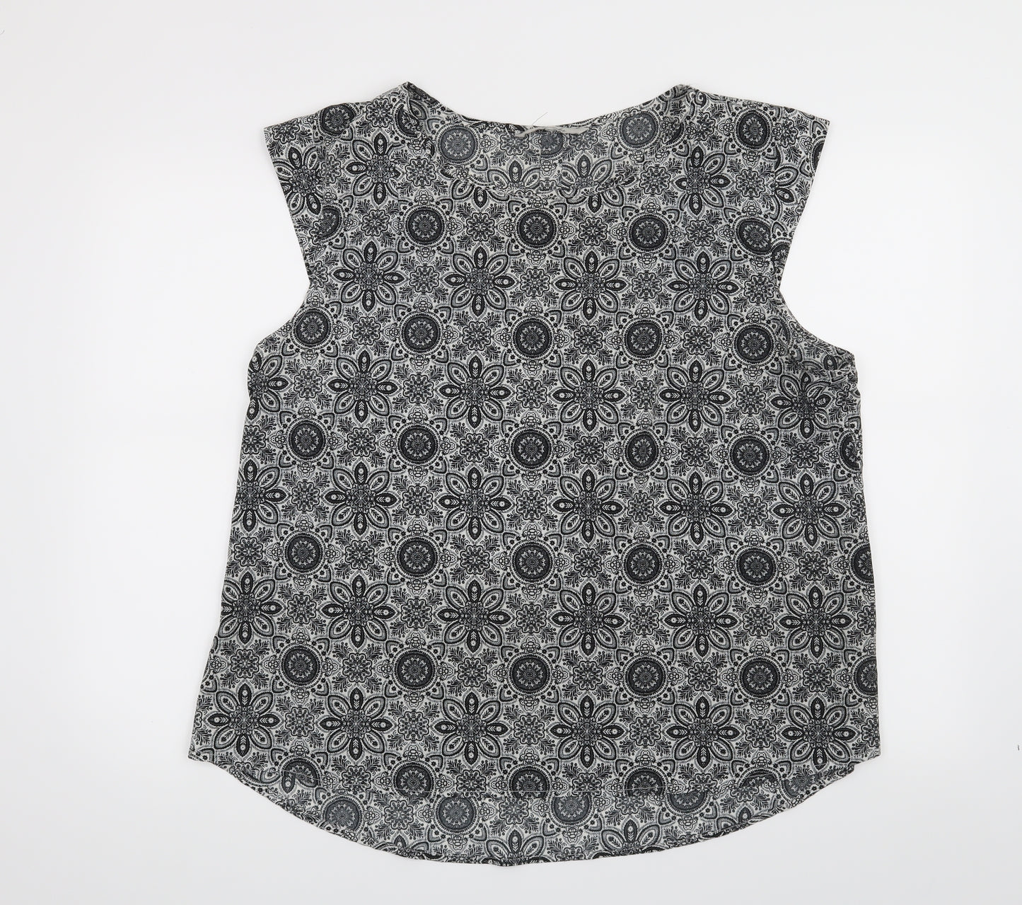 Peacocks Womens Black Paisley  Basic Blouse Size L