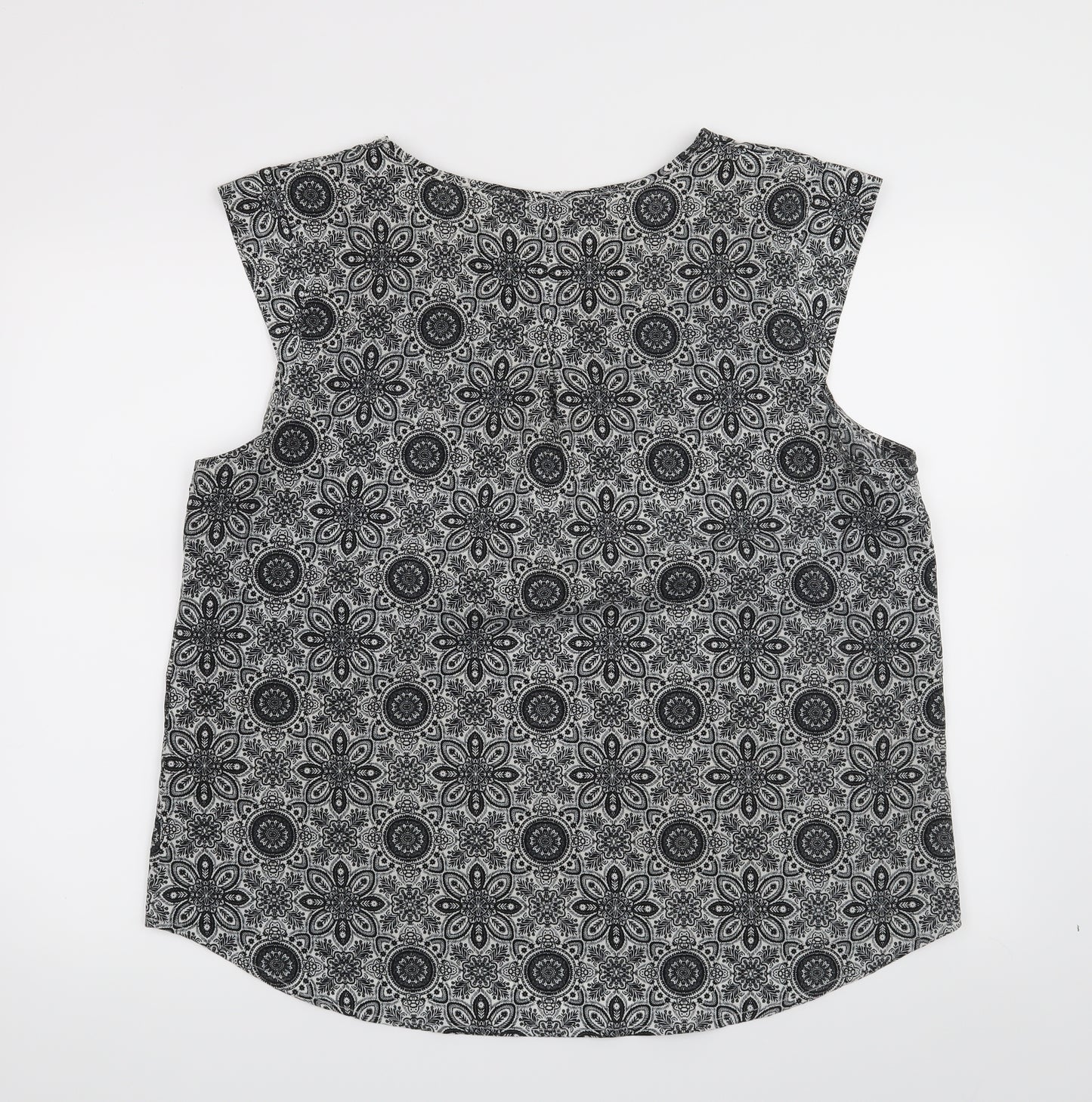 Peacocks Womens Black Paisley  Basic Blouse Size L