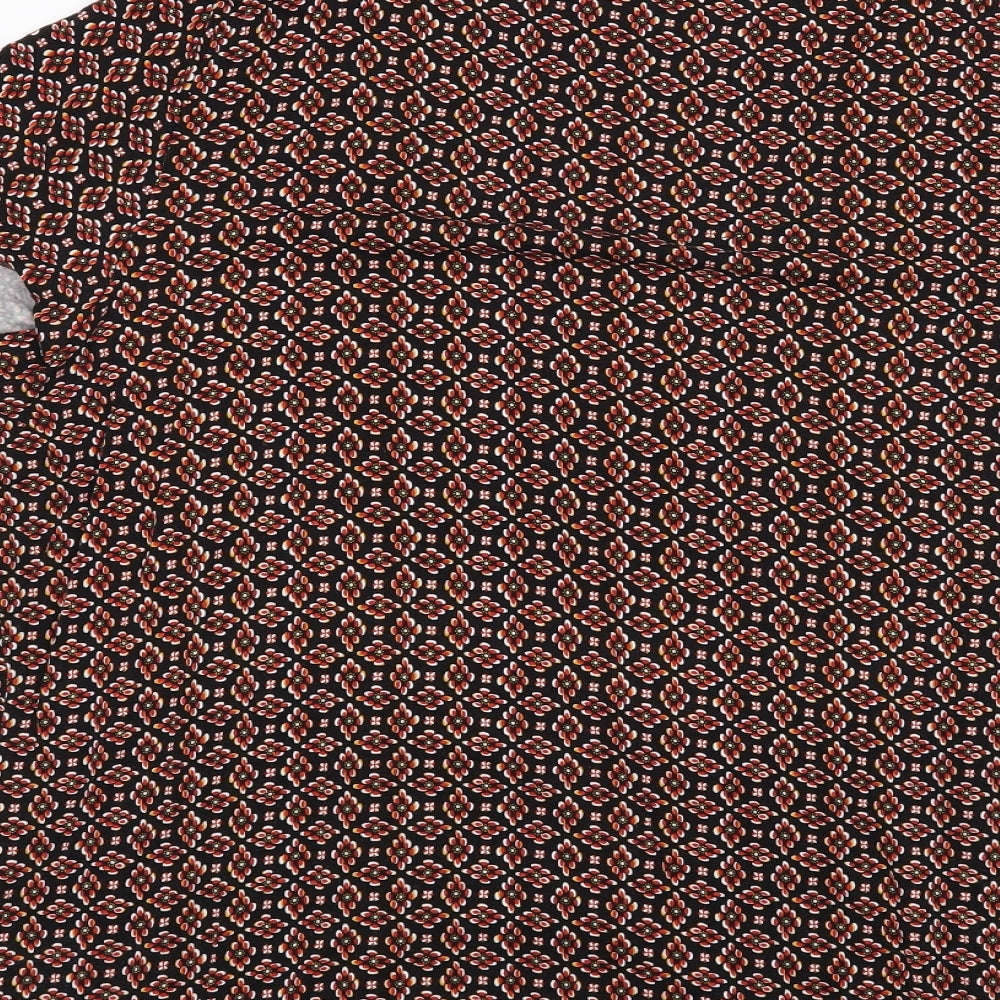 M&S Womens Black Floral  Basic T-Shirt Size 24