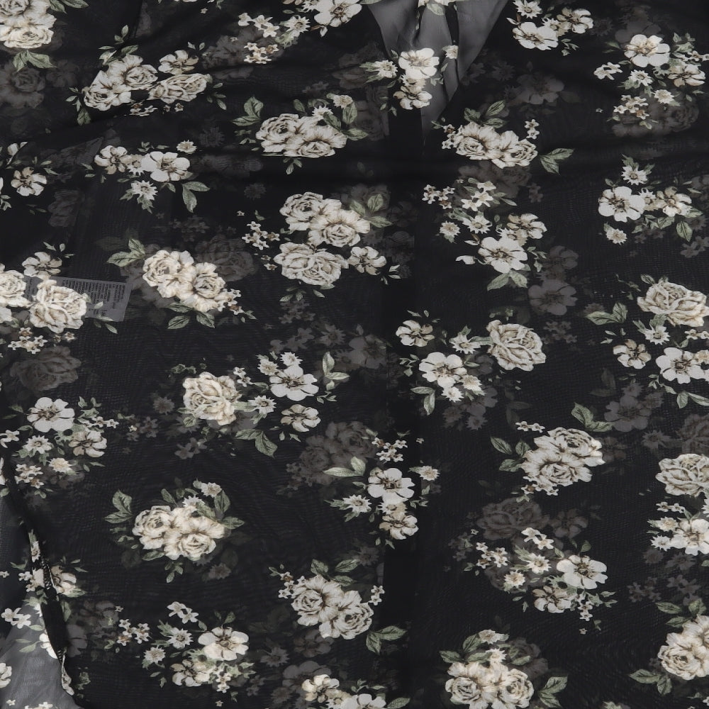 New Look Womens Black Floral  Basic Blouse Size 18