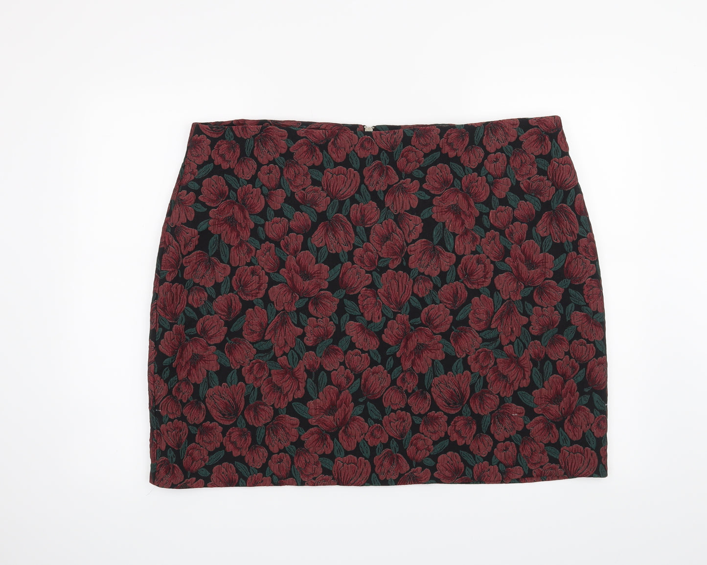 Dorothy Perkins Womens Black Floral  Mini Skirt Size 22