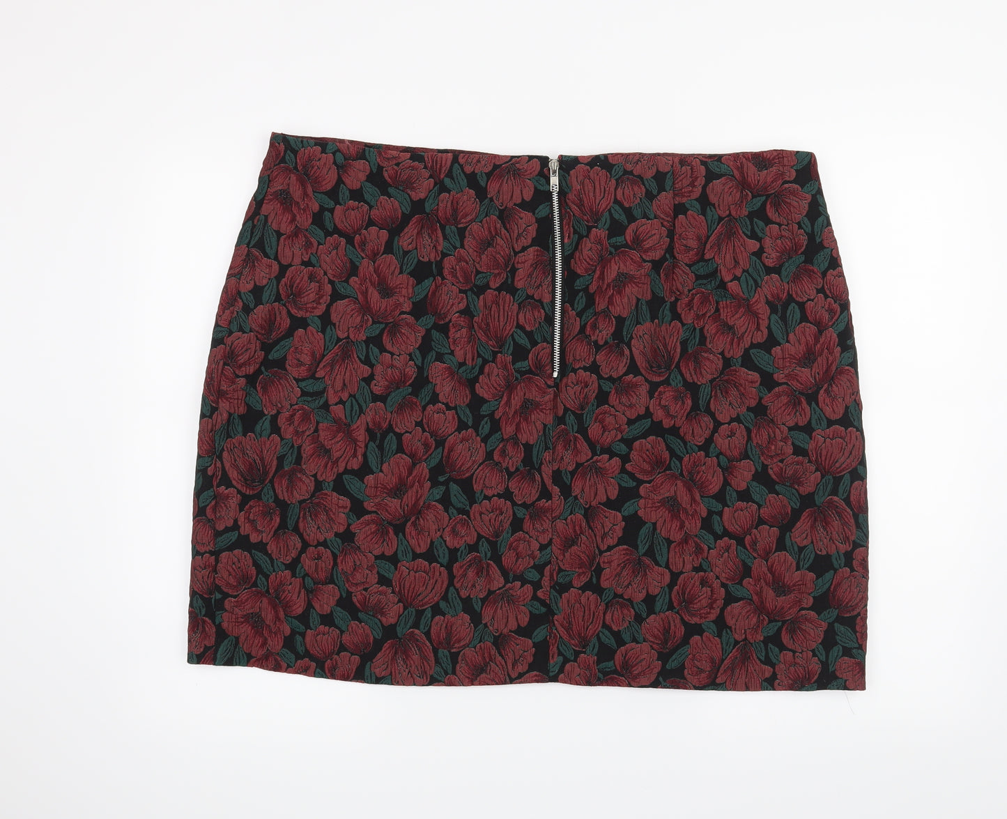 Dorothy Perkins Womens Black Floral  Mini Skirt Size 22