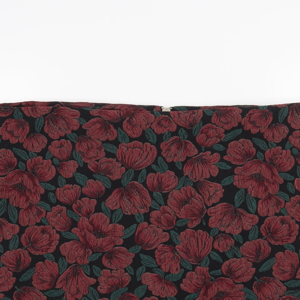 Dorothy Perkins Womens Black Floral  Mini Skirt Size 22