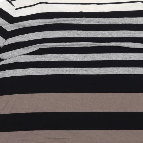 M&S Womens Grey Striped  Basic T-Shirt Size 22
