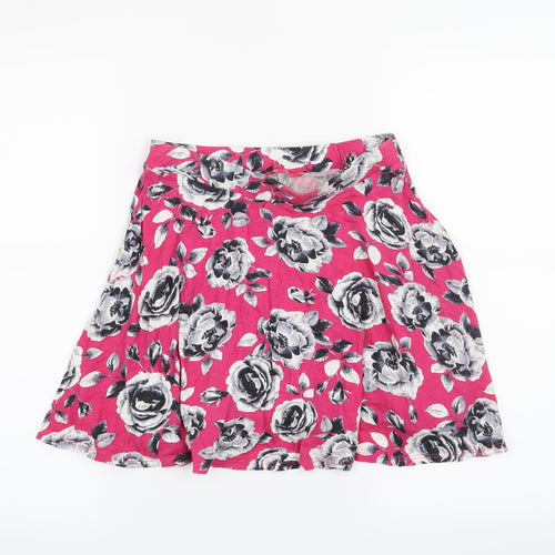 YD Girls Orange Floral  Skater Skirt Size 10-11 Years