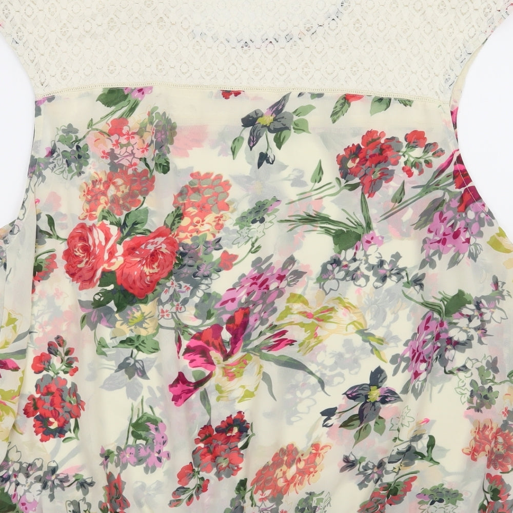 Peacocks Womens White Floral  Basic Blouse Size 22