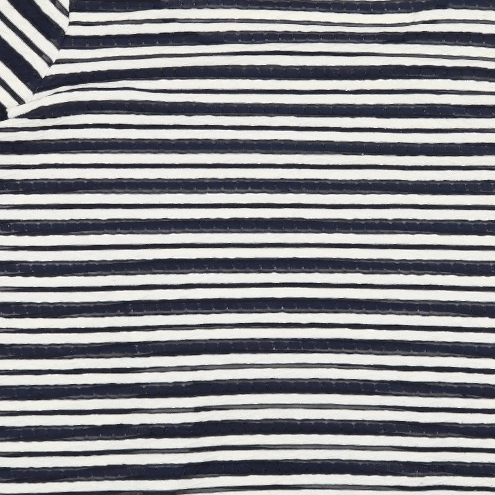 Per Una Womens Blue Striped  Basic T-Shirt Size 20