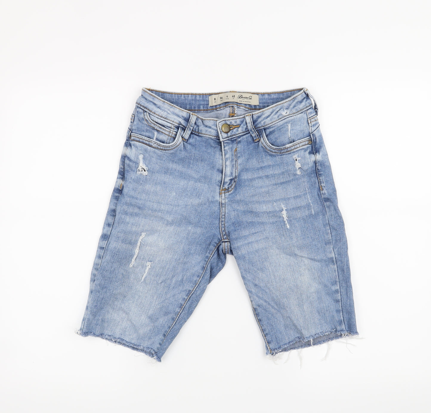 Denim & Co. Womens Blue   Boyfriend Shorts Size 8
