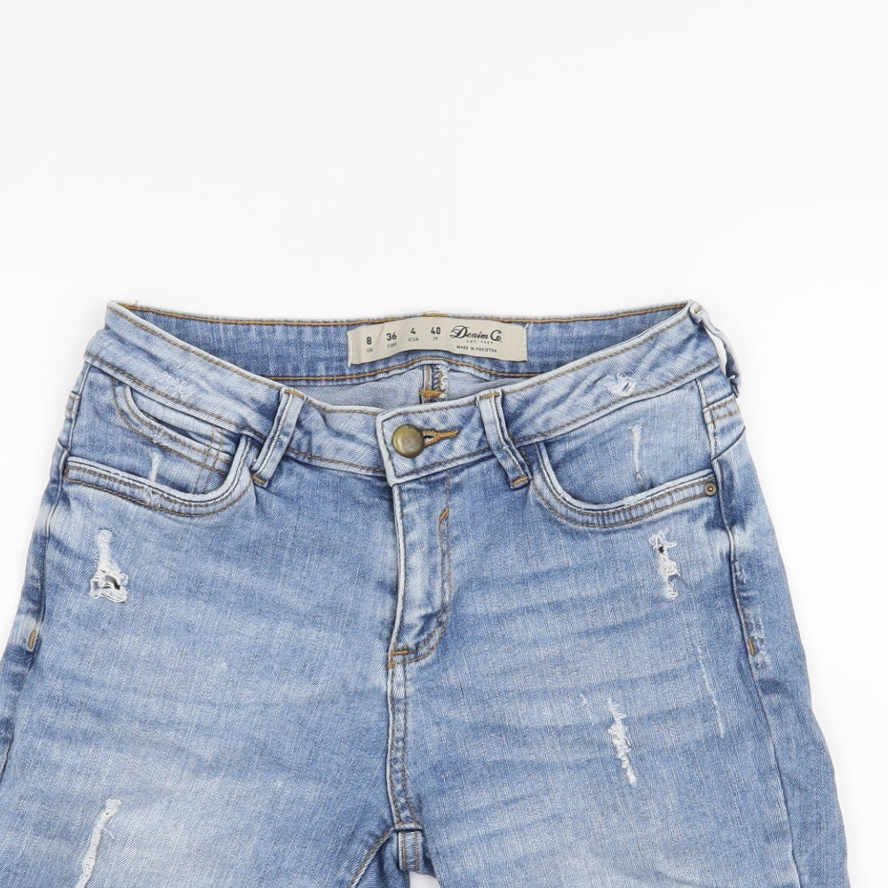 Denim & Co. Womens Blue   Boyfriend Shorts Size 8