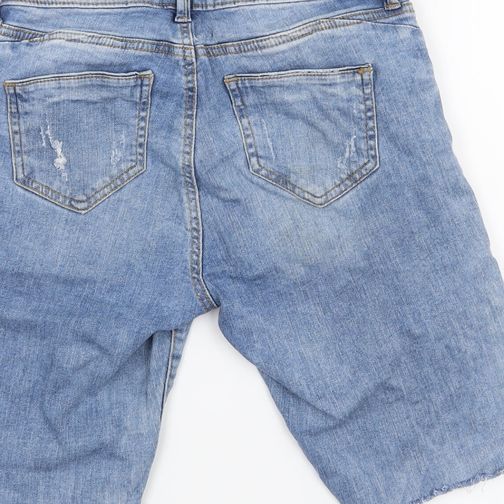 Denim & Co. Womens Blue   Boyfriend Shorts Size 8