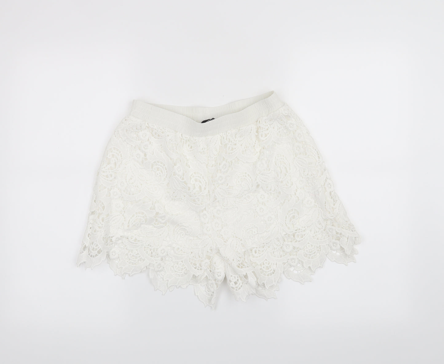 PRETTYLITTLETHING Womens White   Hot Pants Shorts Size 8