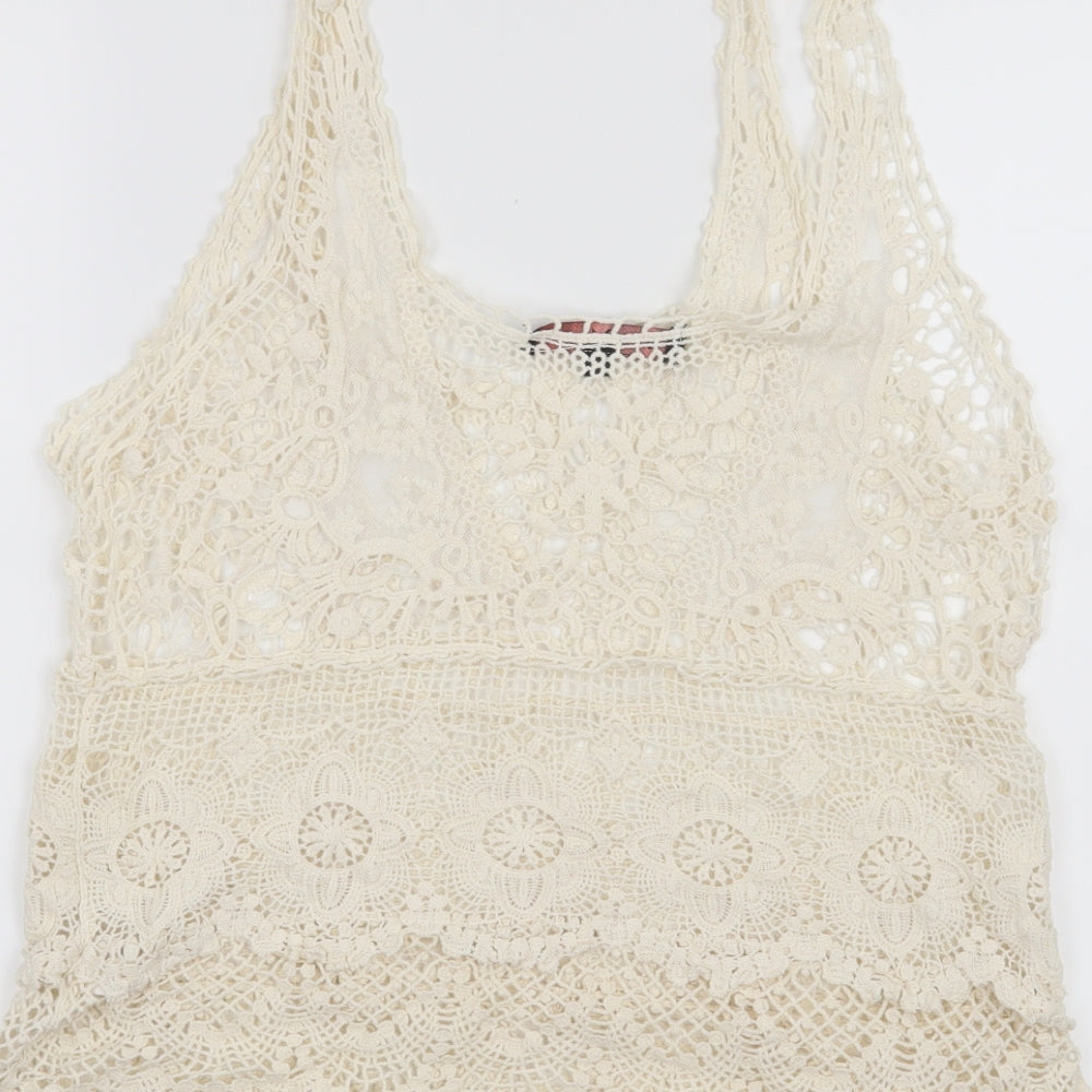 Miso Womens Beige   Basic Tank Size 14