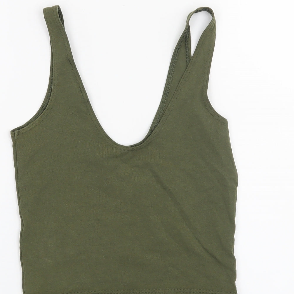 Miss Selfridge Womens Green   Cropped Tank Size 6