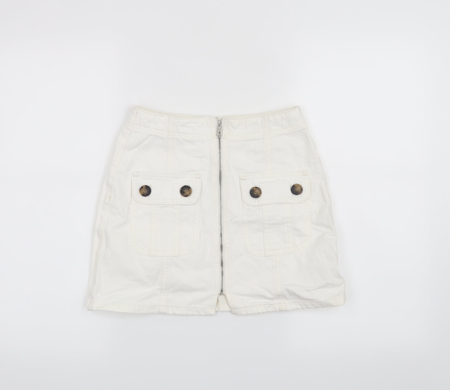 Topshop Womens White   Mini Skirt Size 4