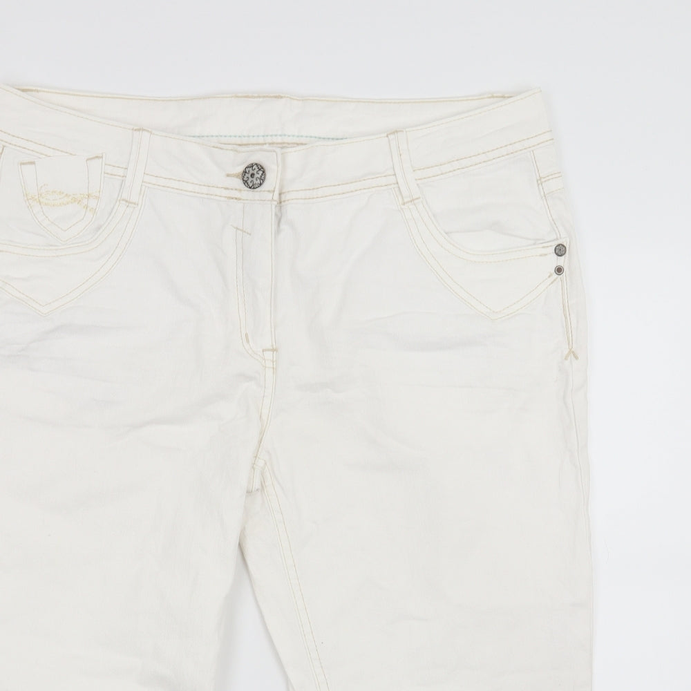 George Womens White   Cropped Jeans Size 16 L20 in