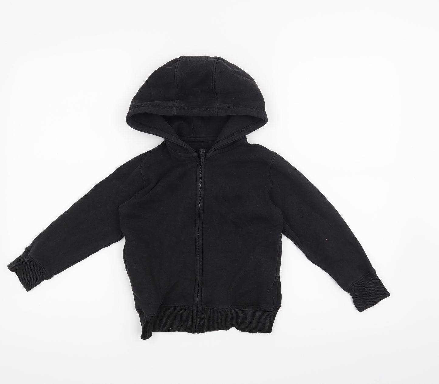 Matalan Boys Black   Full Zip Hoodie Size 5 Years