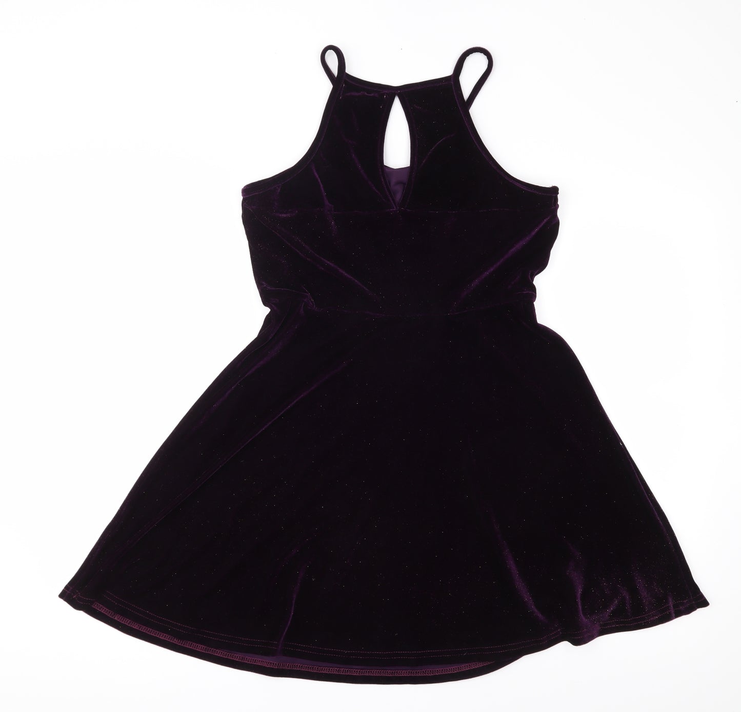 Hearts & Bows Womens Purple  Velvet A-Line  Size 12