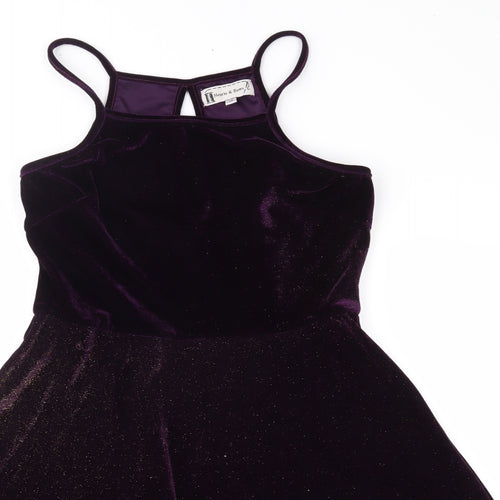 Hearts & Bows Womens Purple  Velvet A-Line  Size 12