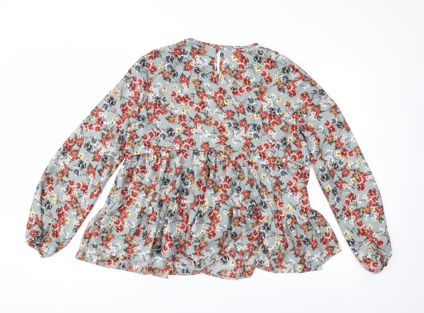 Primark Womens Grey Floral  Basic Blouse Size 12