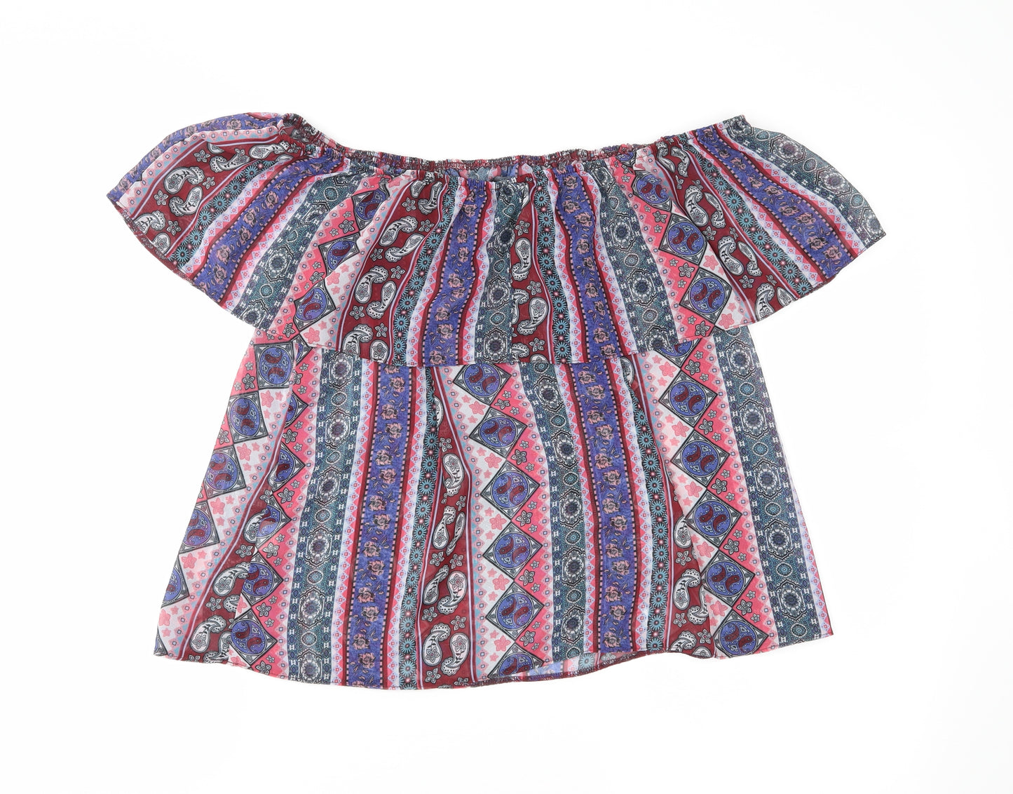 Atmosphere Womens Purple Paisley  Basic Blouse Size 12